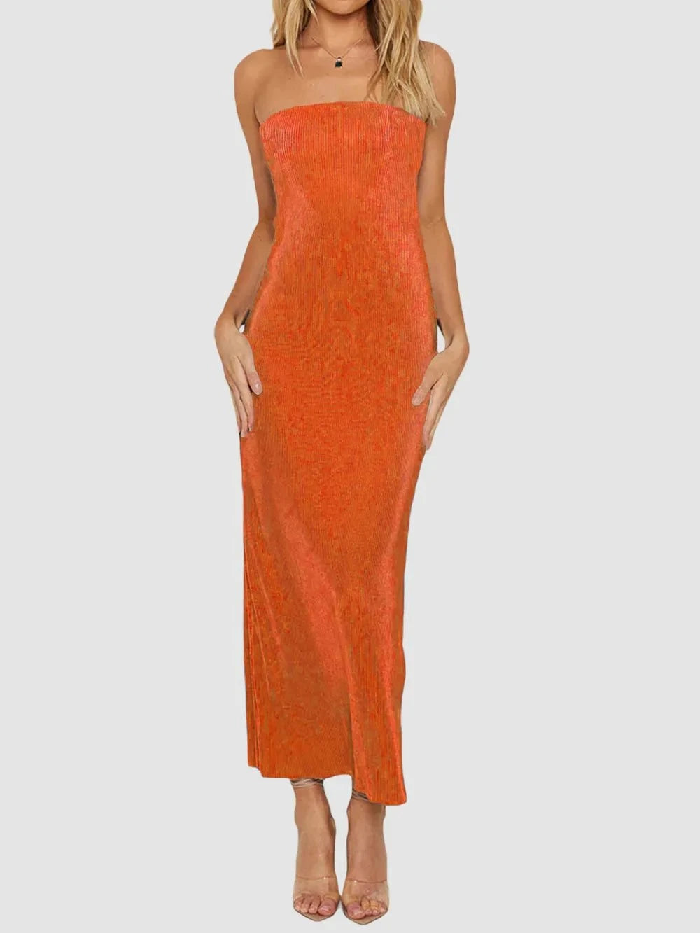 Lace - Up Back Tube Maxi Dress - Rosey's Creations