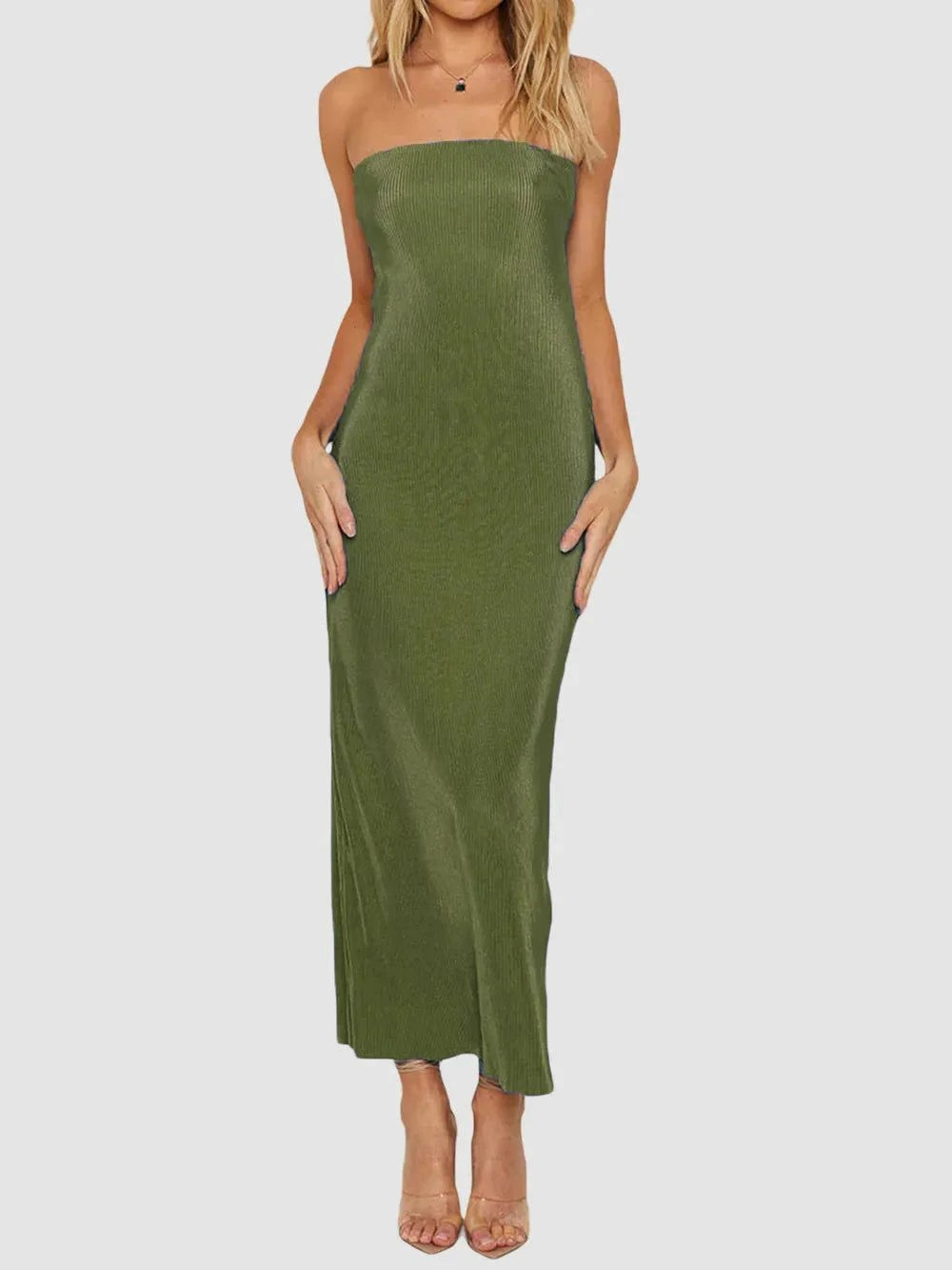 Lace - Up Back Tube Maxi Dress - Rosey's Creations