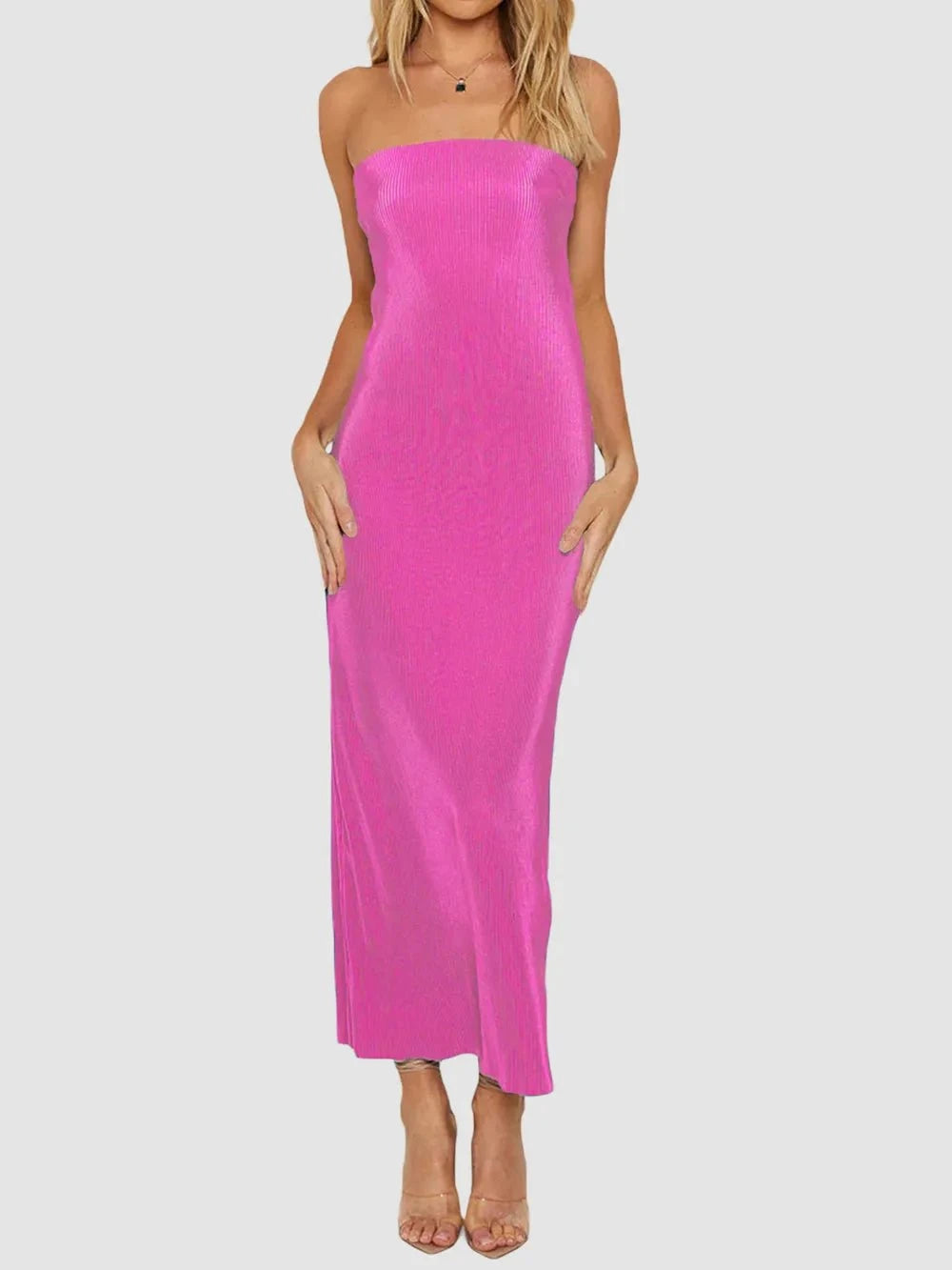 Lace - Up Back Tube Maxi Dress - Rosey's Creations