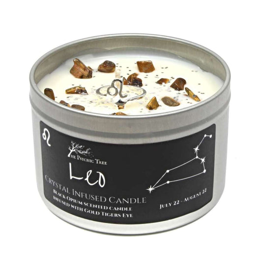 Leo - Crystal & Jewellery Scented Zodiac Candle.