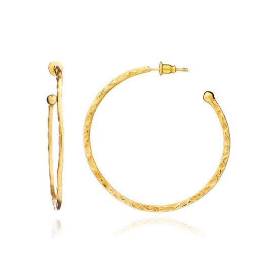 Lydia Large Textured Gold Hoops.