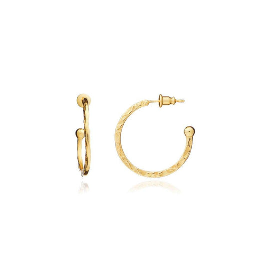 Lydia Textured Gold Hoops.