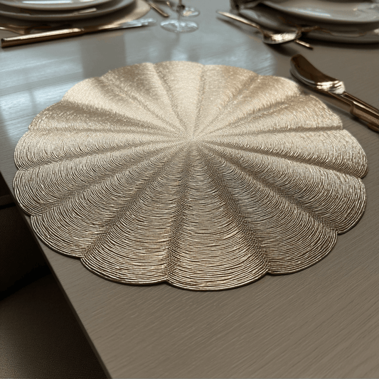 Lyra Gold Round Placemat - Rosey's Creations