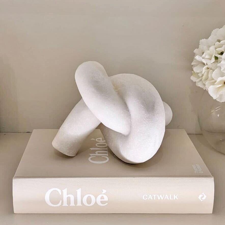 Marina White Stone Decorative Knot Ornament - Rosey's Creations