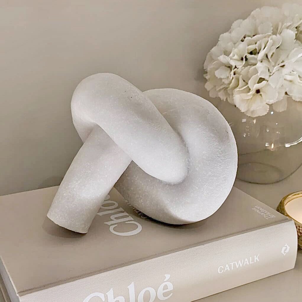 Marina White Stone Decorative Knot Ornament - Rosey's Creations
