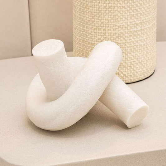 Marina White Stone Decorative Knot Ornament - Rosey's Creations