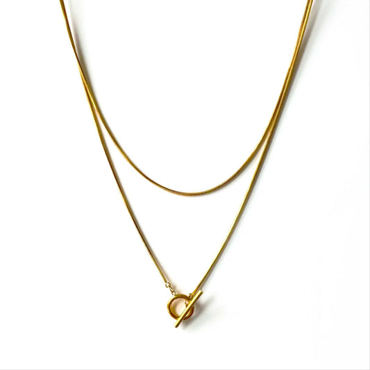 Matilda Luxe 18k Gold Plated Wraparound T Bar Necklace - Rosey's Creations