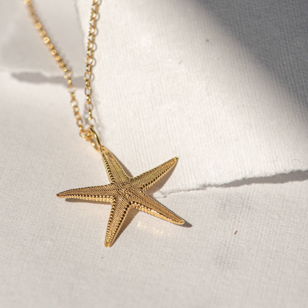 Maxi Gold Starfish Necklace Dainty London