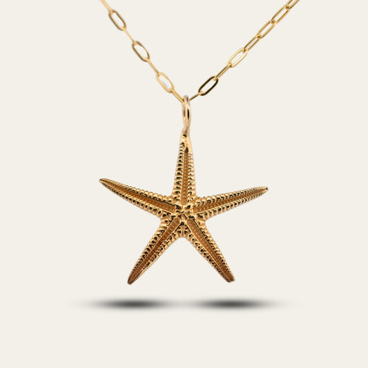 Maxi Gold Starfish Necklace Dainty London
