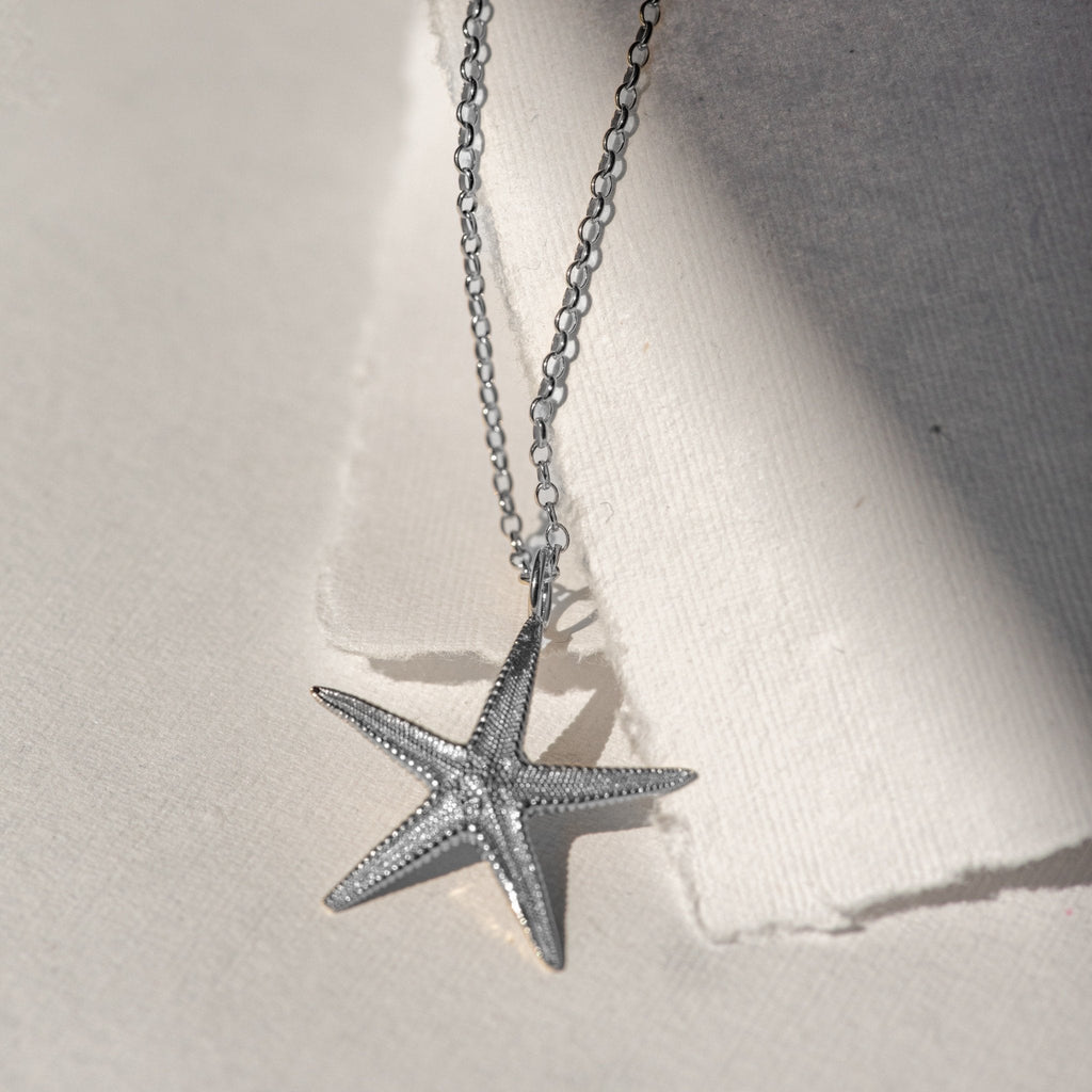 Maxi Silver Starfish Necklace Dainty London