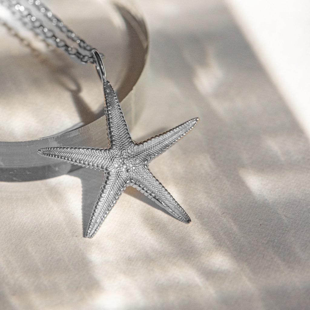 Maxi Silver Starfish Necklace Dainty London