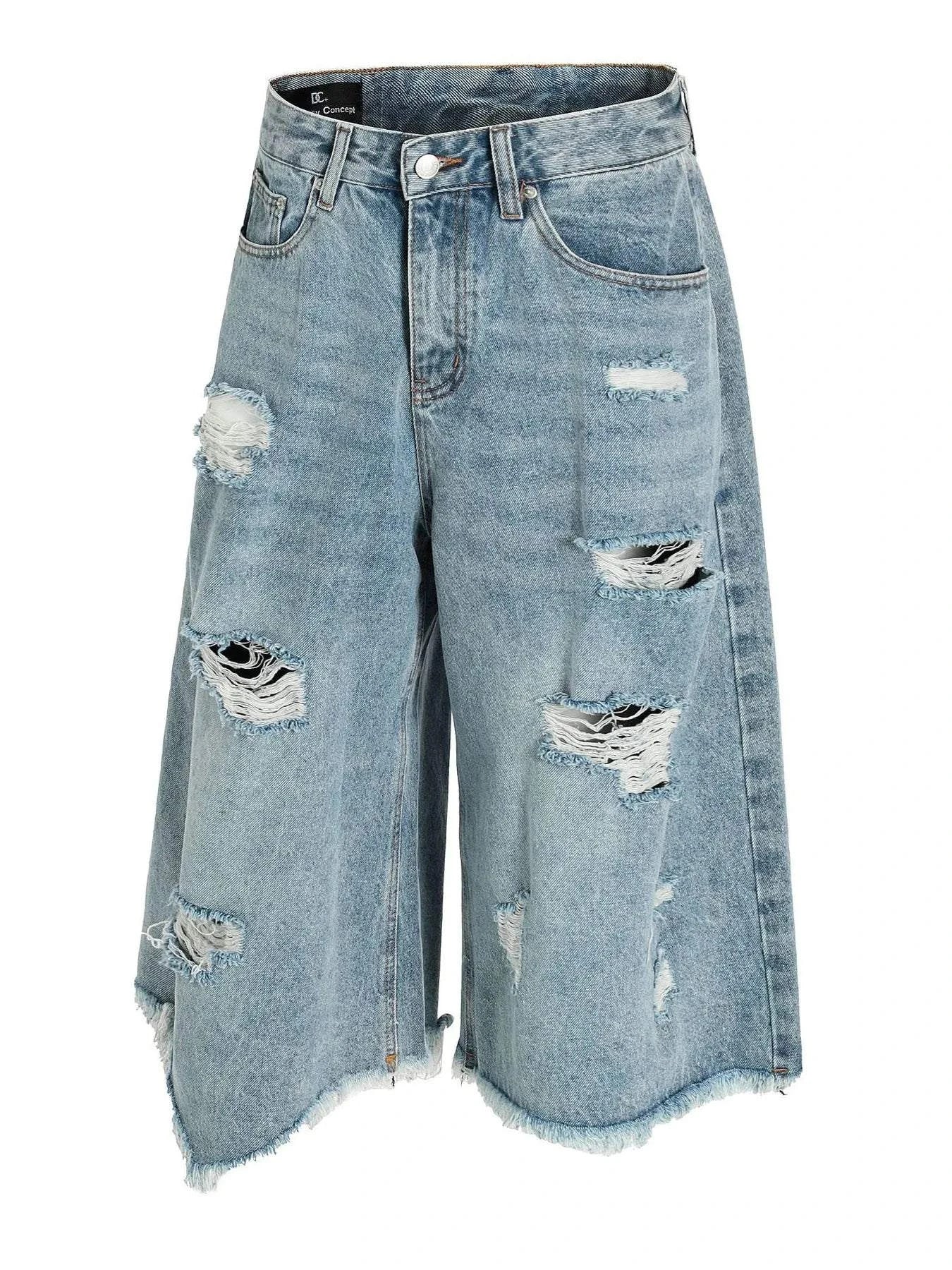 Men's Oversized Distressed Demin Shorts - Rosey's Creations