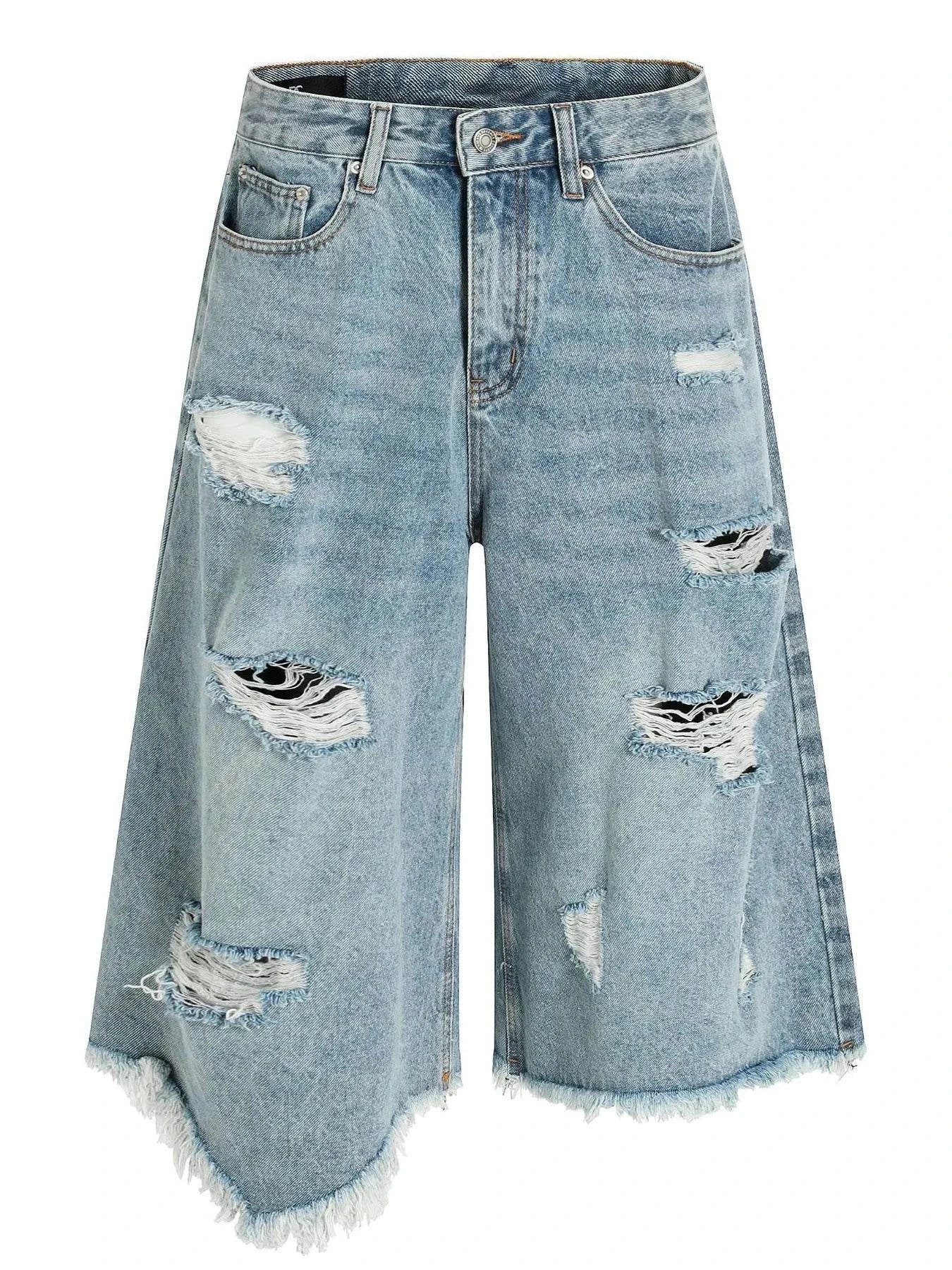 Men's Oversized Distressed Demin Shorts - Rosey's Creations