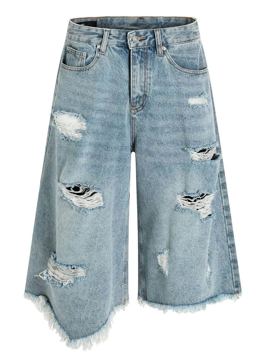 Men's Oversized Distressed Demin Shorts - Rosey's Creations
