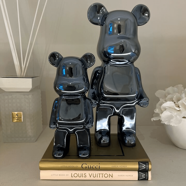 Mini Black Pearlescent Standing Bear Ornament - Rosey's Creations