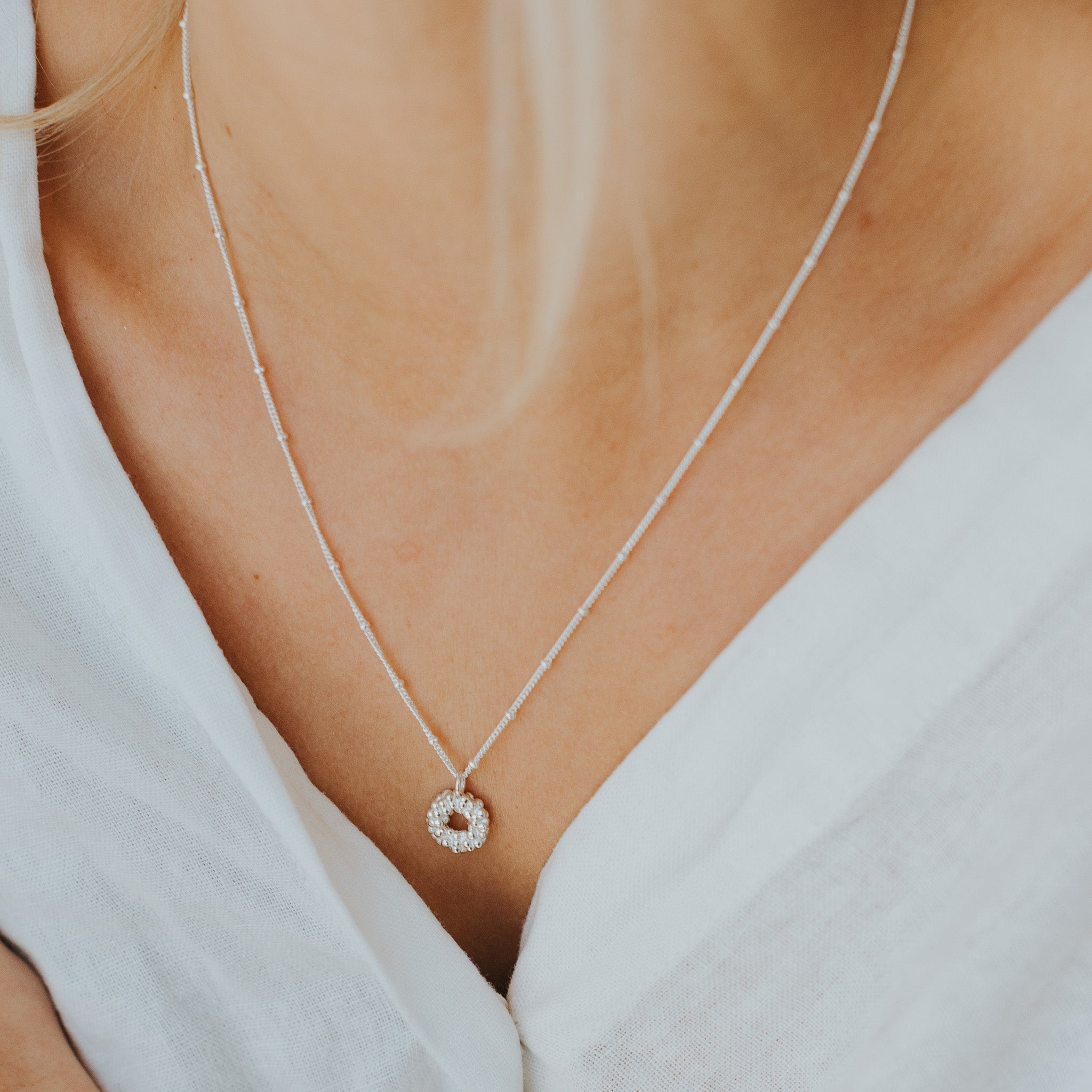 Mini Silver Barnacle Necklace Dainty London