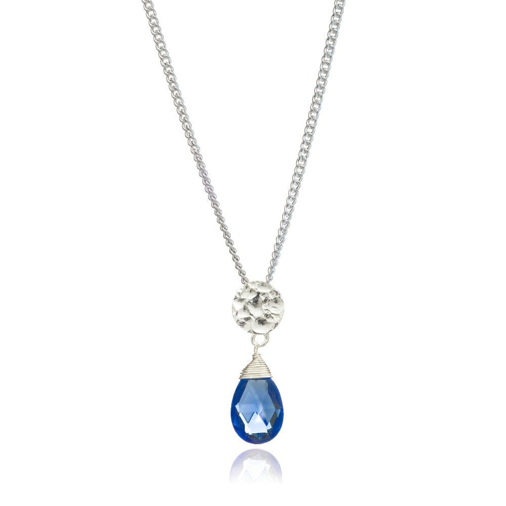 Classic Athena Gemstone Necklace: Silver & Iolite Azuni London
