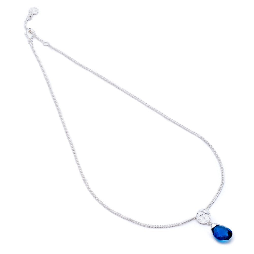 Classic Athena Gemstone Necklace: Silver & Iolite Azuni London