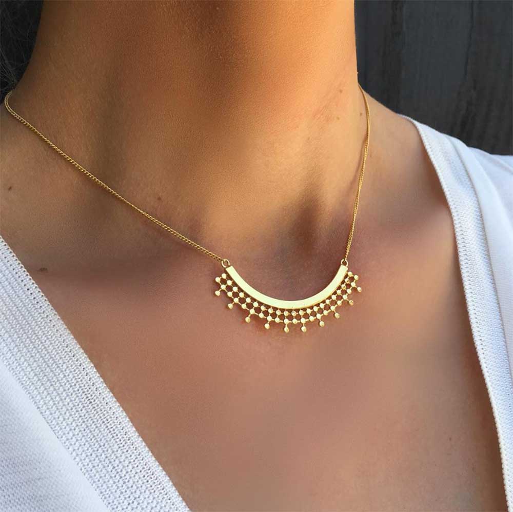 Etrusca Curved Necklace Azuni London