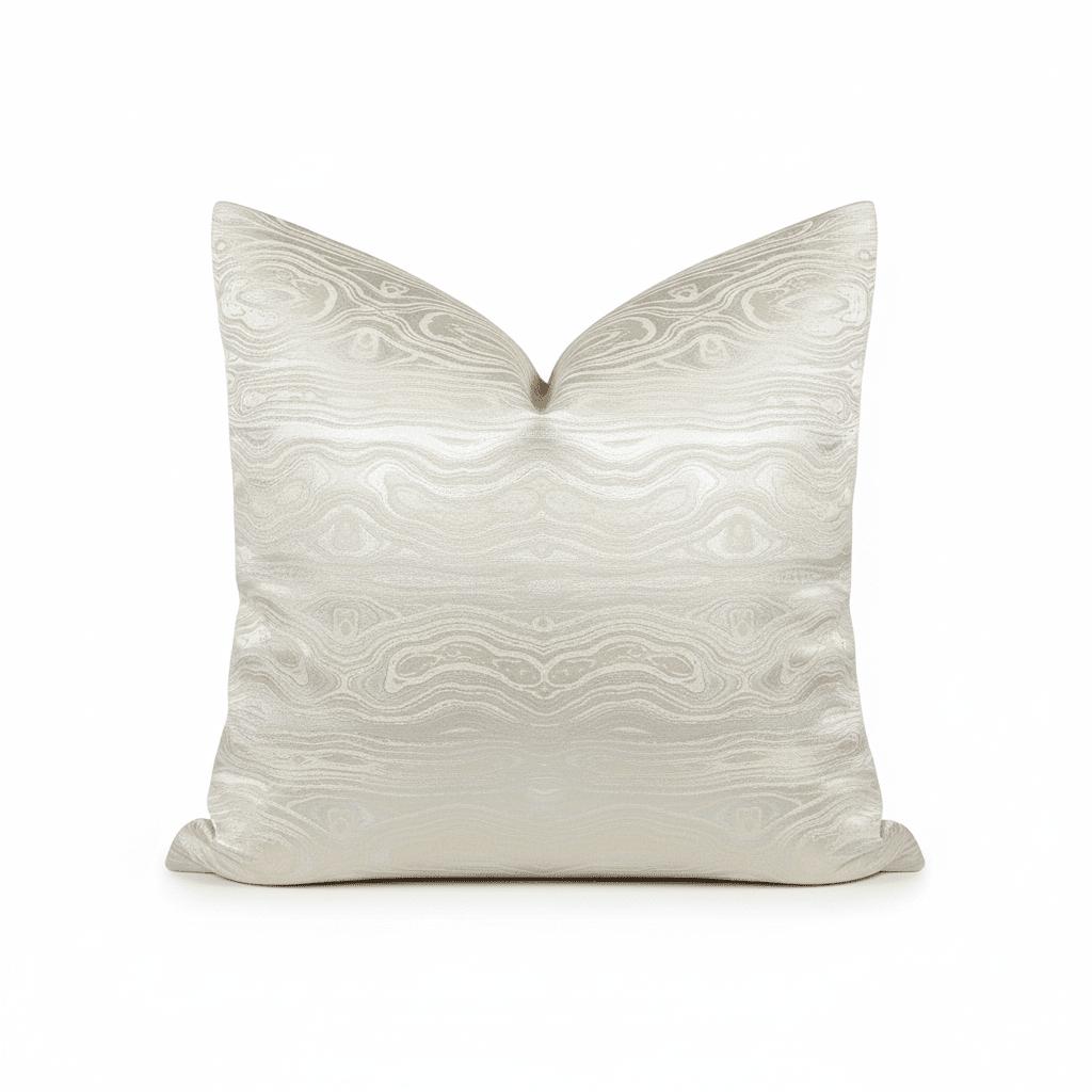 Nelly Cream & Silver Marble Metallic Cushion - 50x50cm - Rosey's Creations