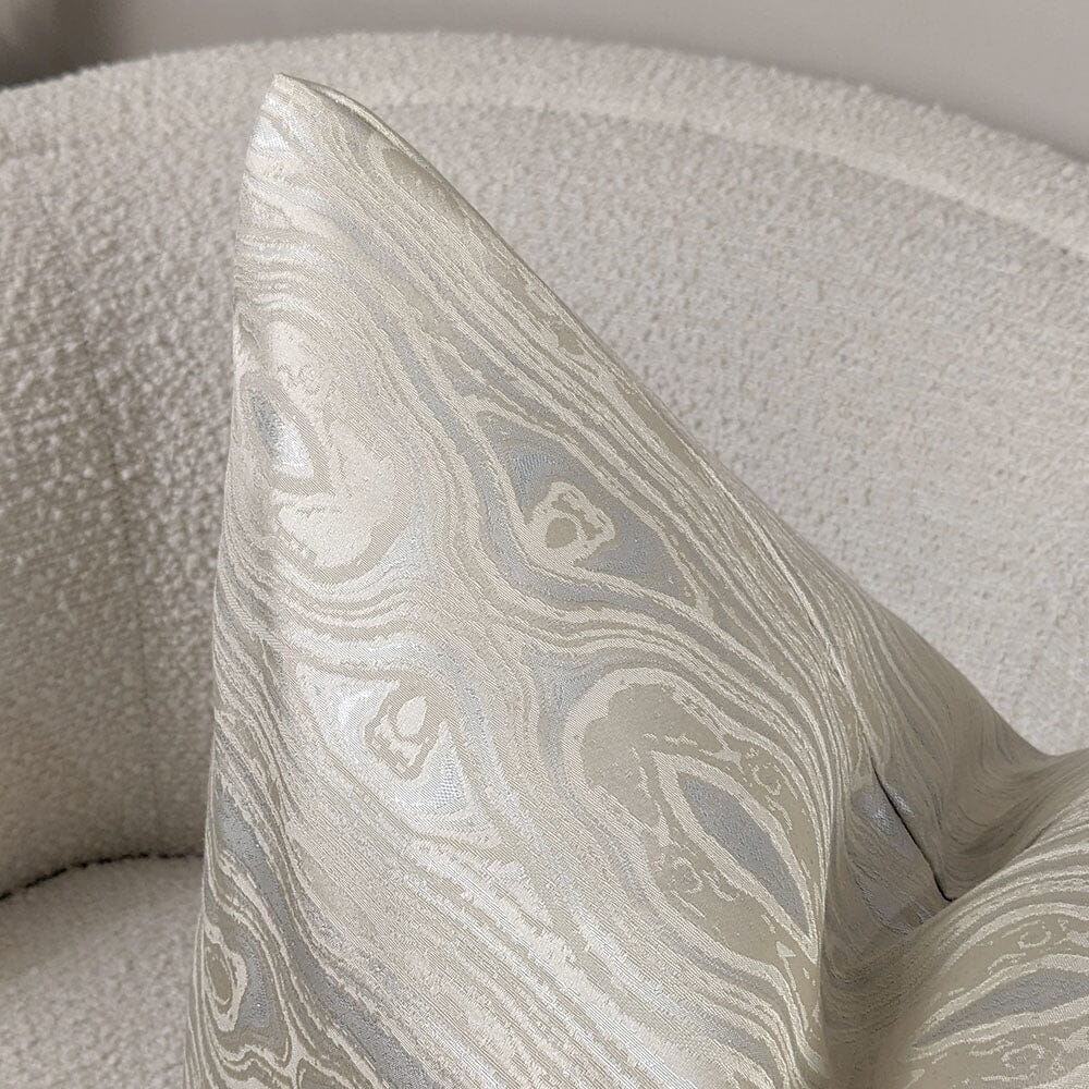 Nelly Cream & Silver Marble Metallic Cushion - 50x50cm - Rosey's Creations