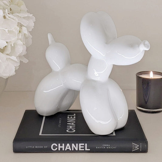 Patrice Cream Standing Balloon Dog Ornament - Rosey's Creations