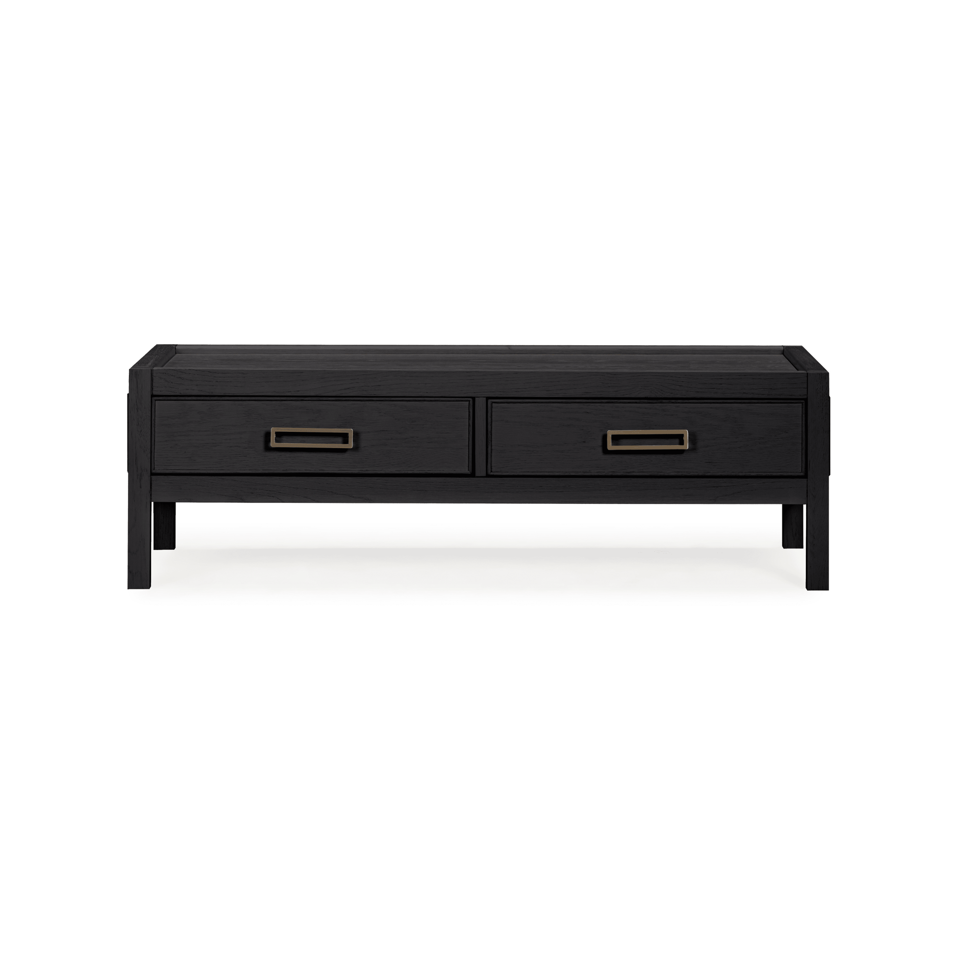 Soho Black Oak Veneer 2 Drawer Coffee Table.