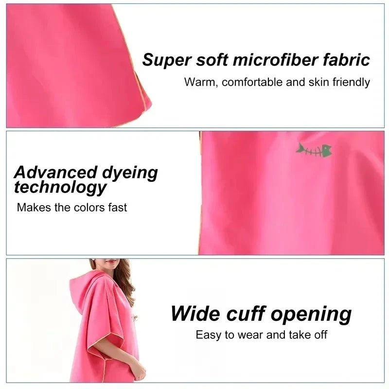 Quick-Drying Hooded Bathrobe for Swimming & Fitness.