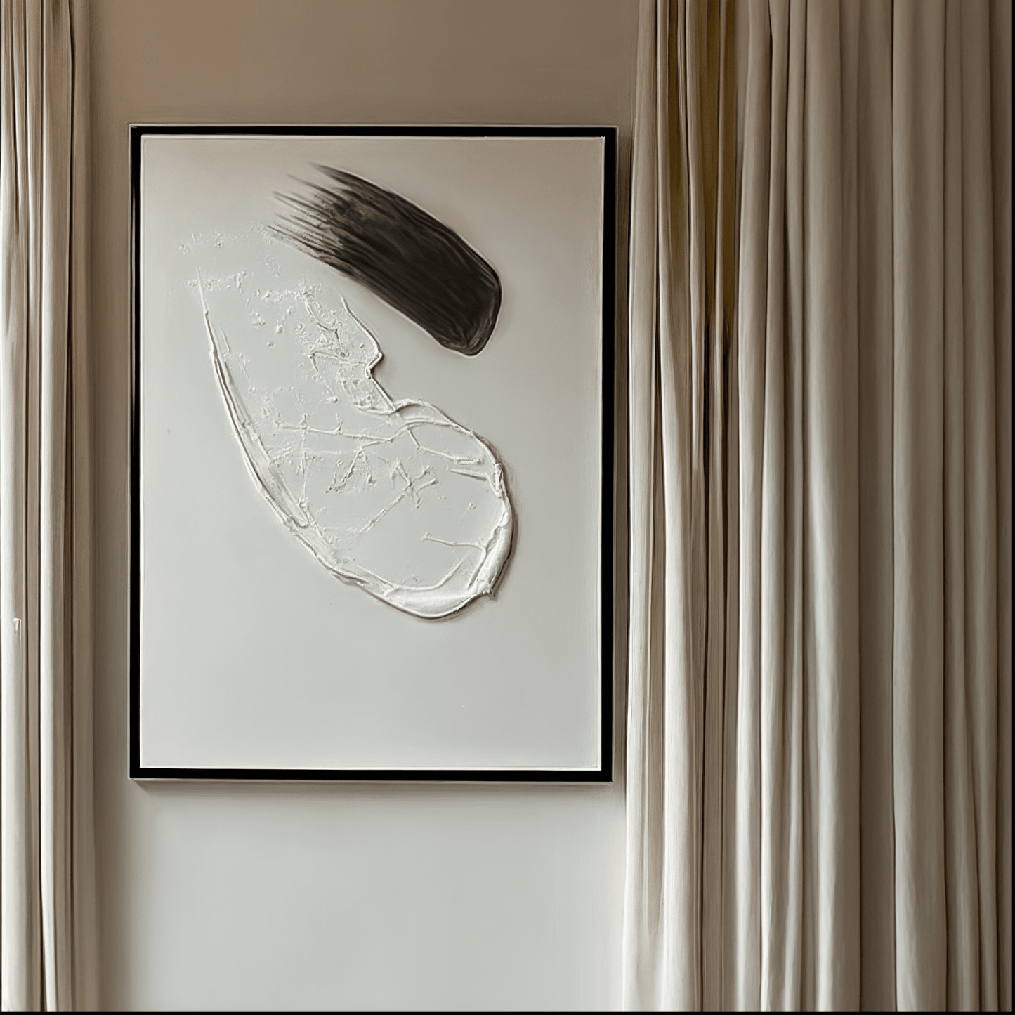 Regent Monochrome 3D Paint Stroke Effect Canvas Wall Art - I - Rosey's Creations
