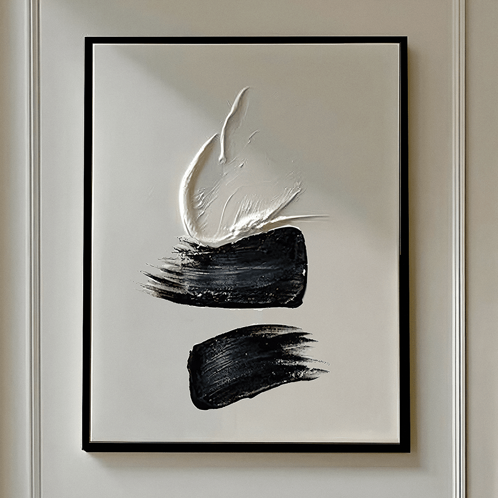 Regent Monochrome 3D Paint Stroke Effect Canvas Wall Art - II - Rosey's Creations