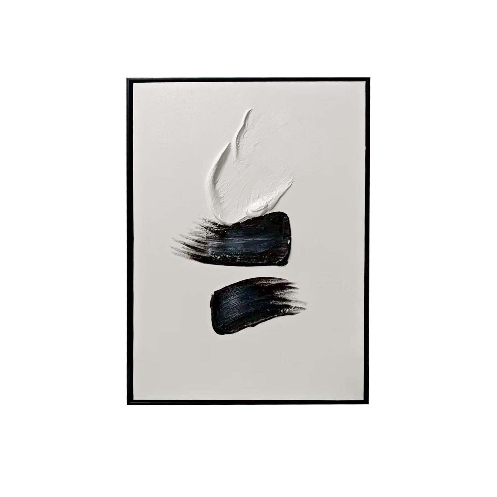 Regent Monochrome 3D Paint Stroke Effect Canvas Wall Art - II - Rosey's Creations