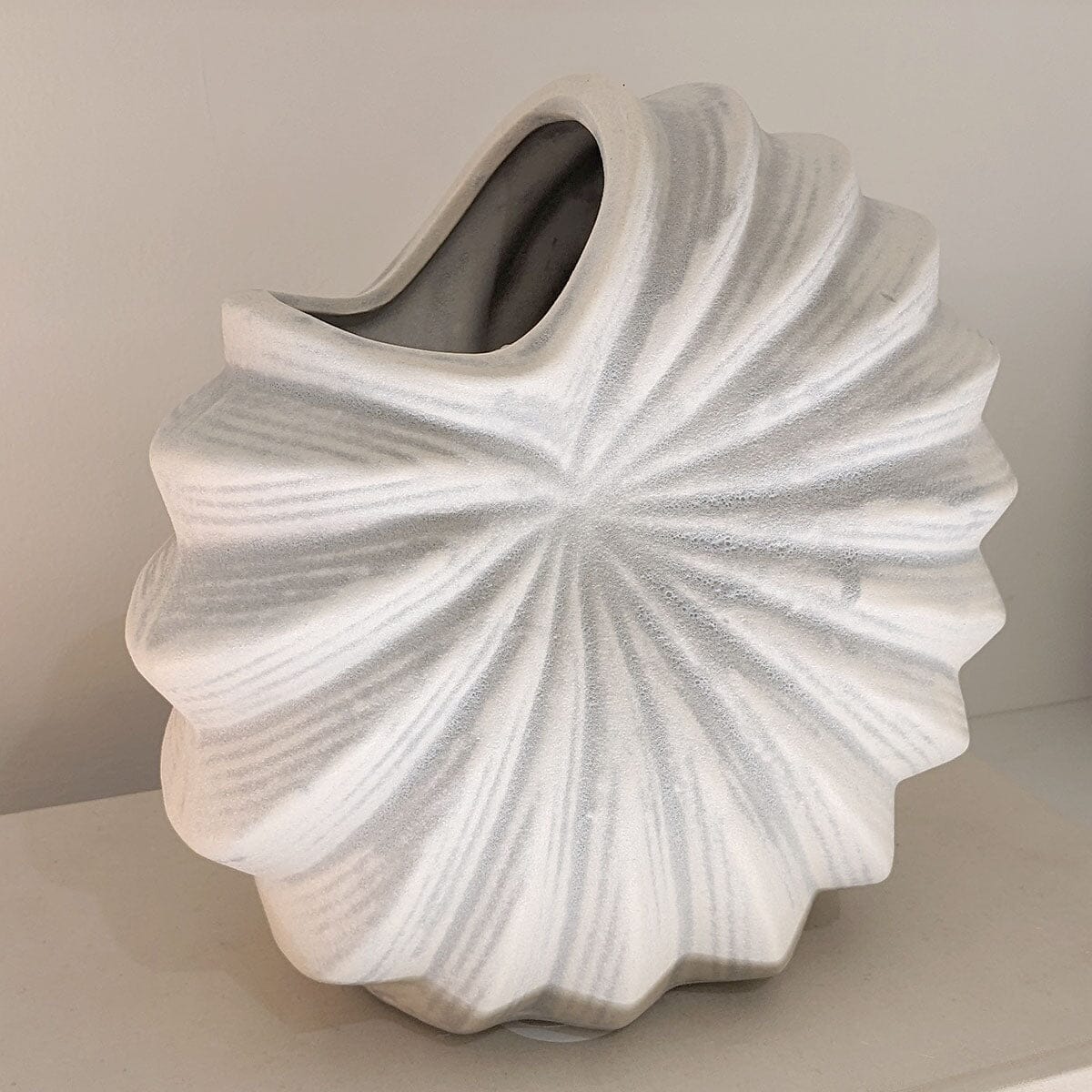 Renew White Textured Shell Decorative Vase - Rosey's Creations