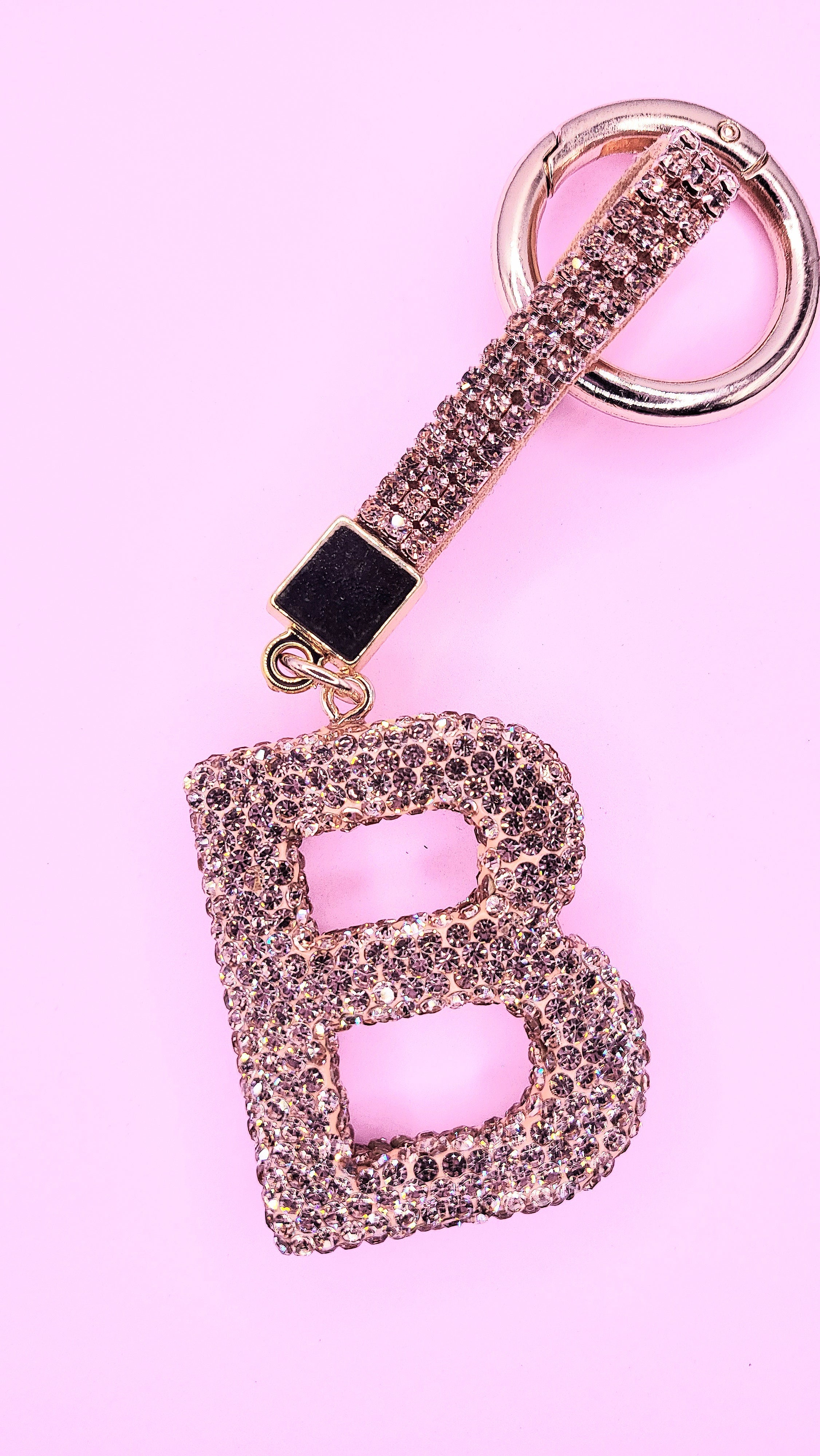 Rose Gold Crystal Initial Keyring - Personalised Gift | Rosey's Creations ARYA JEWELLERY WHOLESALE