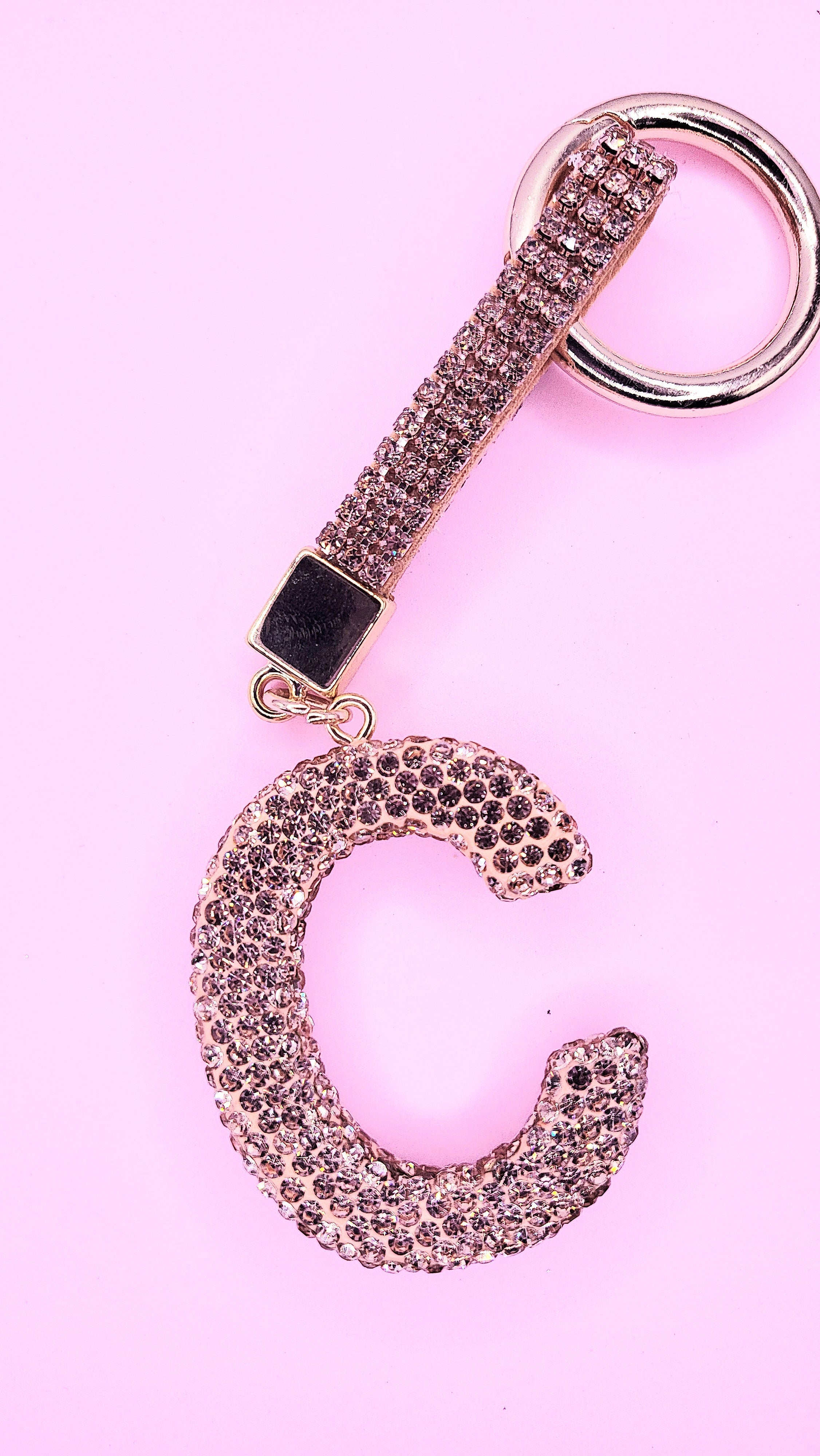 Rose Gold Crystal Initial Keyring - Personalised Gift | Rosey's Creations ARYA JEWELLERY WHOLESALE