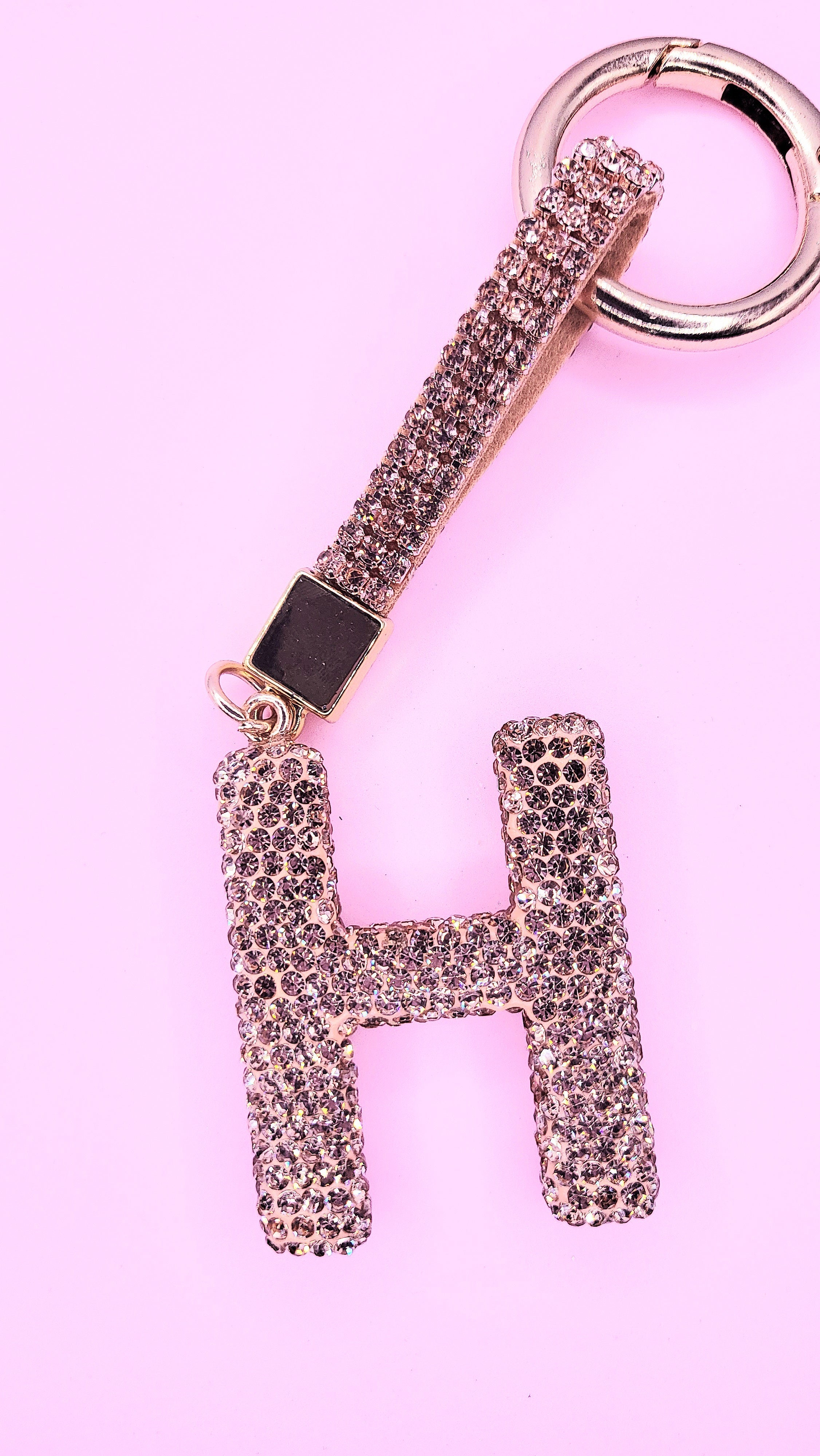 Rose Gold Crystal Initial Keyring - Personalised Gift | Rosey's Creations ARYA JEWELLERY WHOLESALE