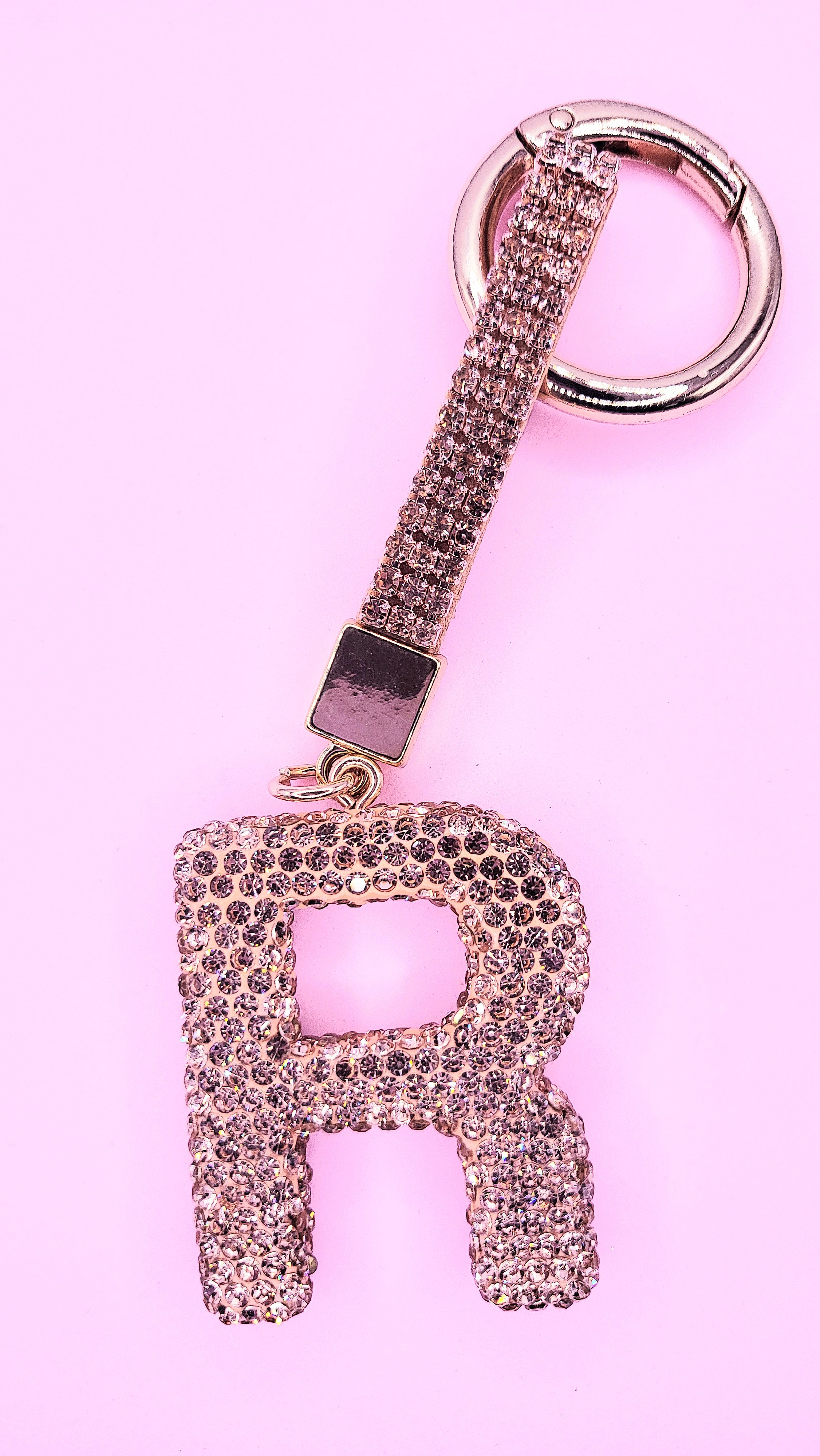 Rose Gold Crystal Initial Keyring - Personalised Gift | Rosey's Creations ARYA JEWELLERY WHOLESALE