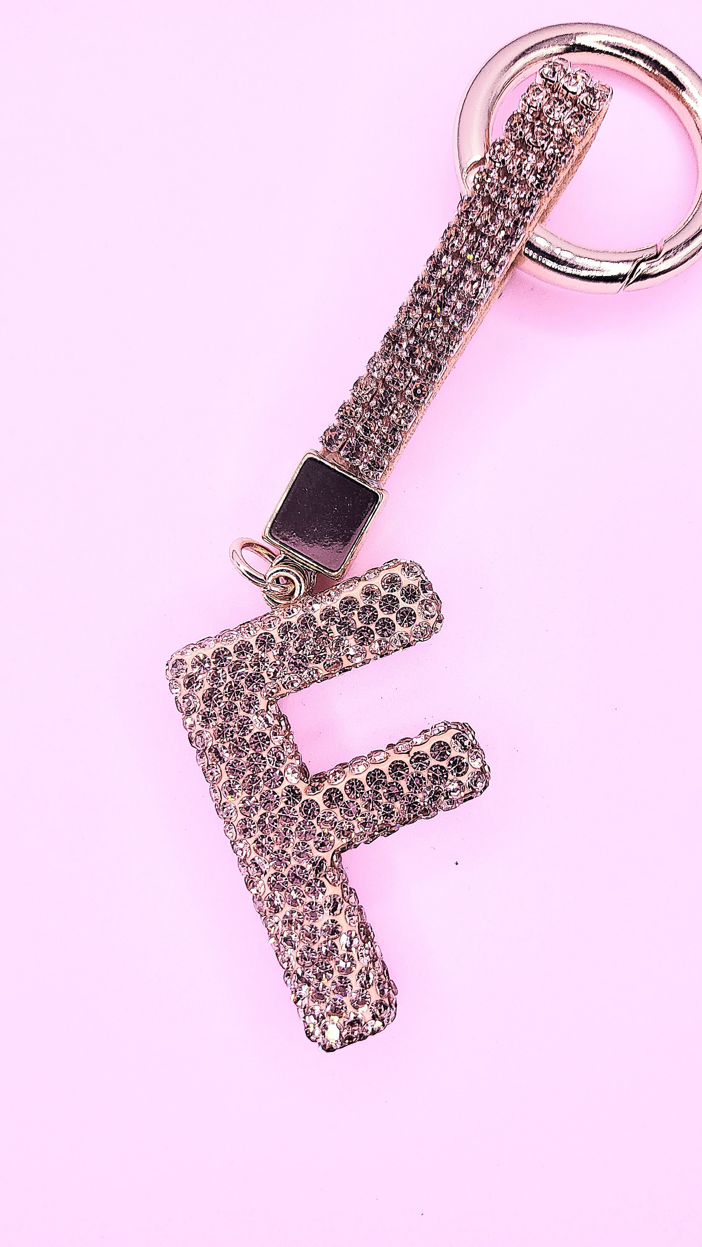 Rose Gold Crystal Initial Keyring - Personalised Gift | Rosey's Creations ARYA JEWELLERY WHOLESALE