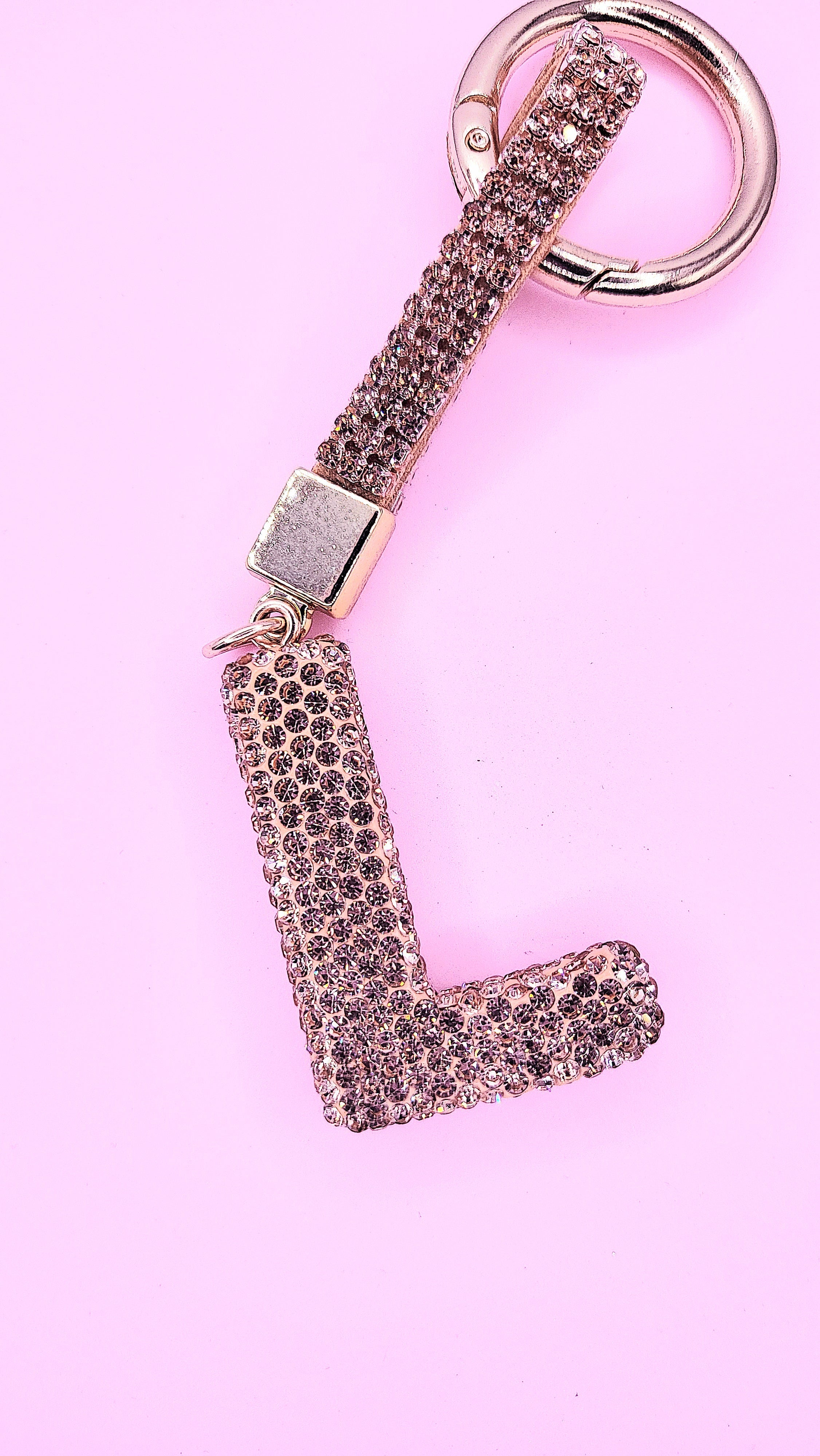 Rose Gold Crystal Initial Keyring - Personalised Gift | Rosey's Creations ARYA JEWELLERY WHOLESALE