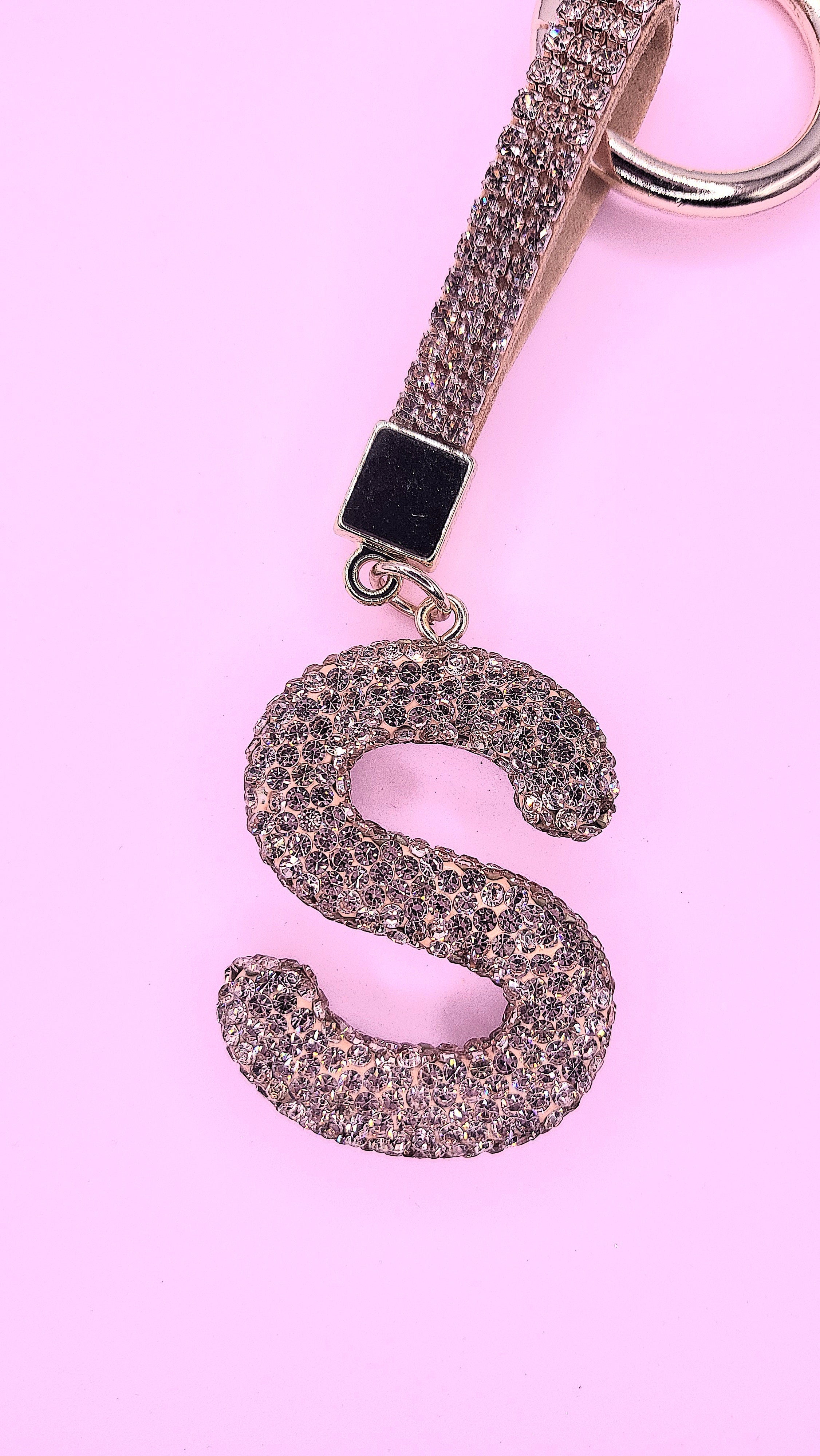 Rose Gold Crystal Initial Keyring - Personalised Gift | Rosey's Creations ARYA JEWELLERY WHOLESALE