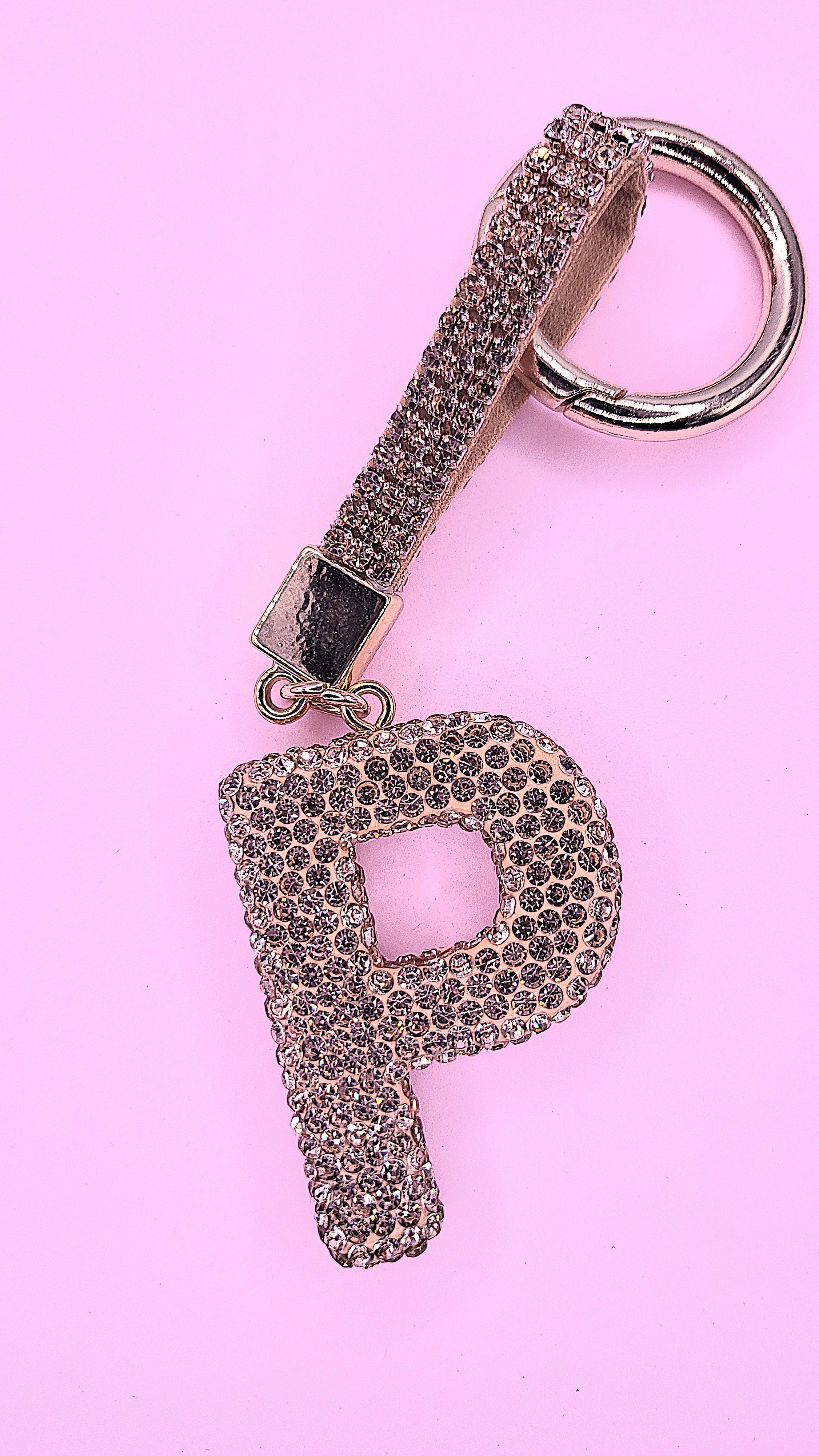 Rose Gold Crystal Initial Keyring - Personalised Gift | Rosey's Creations ARYA JEWELLERY WHOLESALE