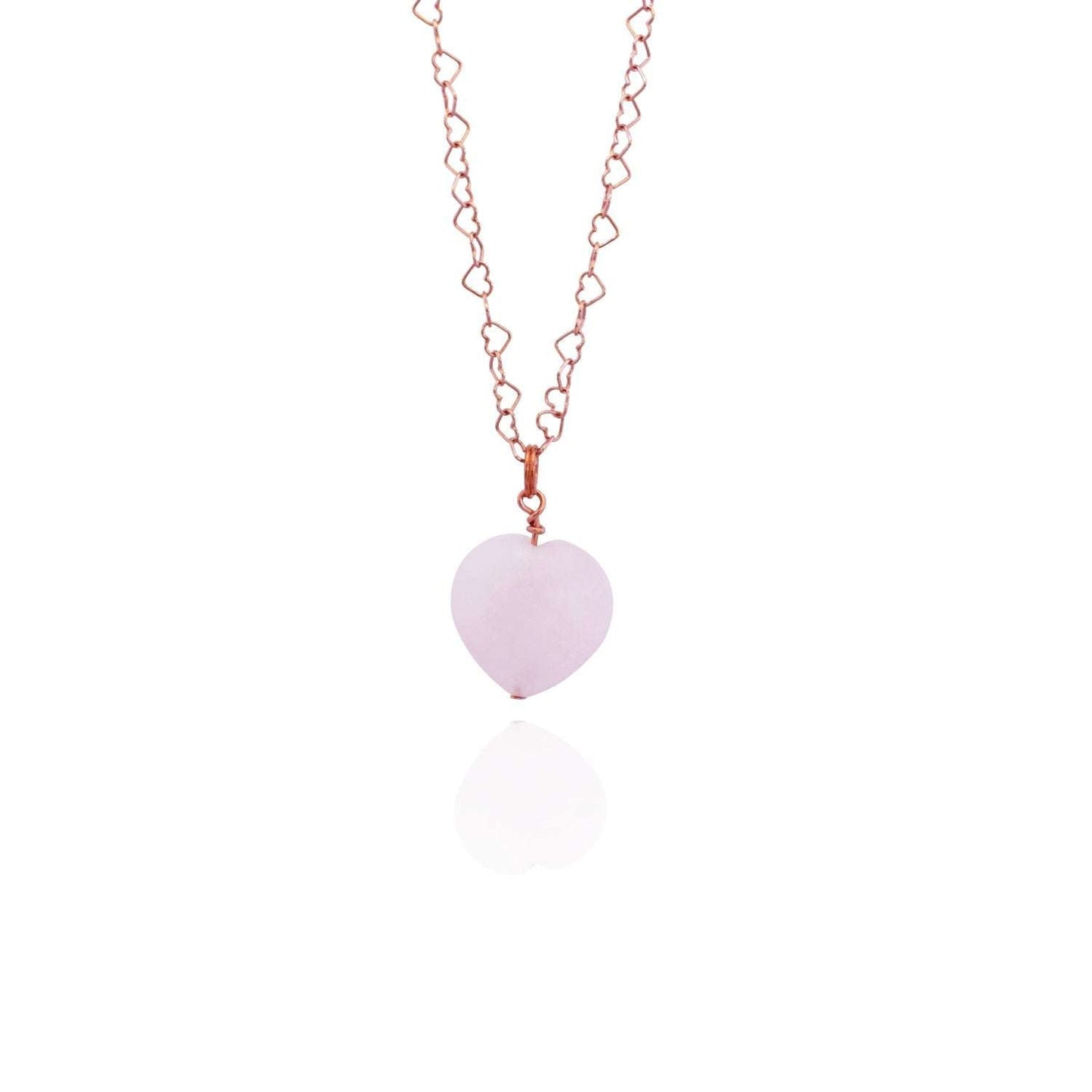 Rose Quartz Rose Gold Vermeil Necklace, Heart Shaped Necklace, Bloom Collection | by nlanlaVictory.