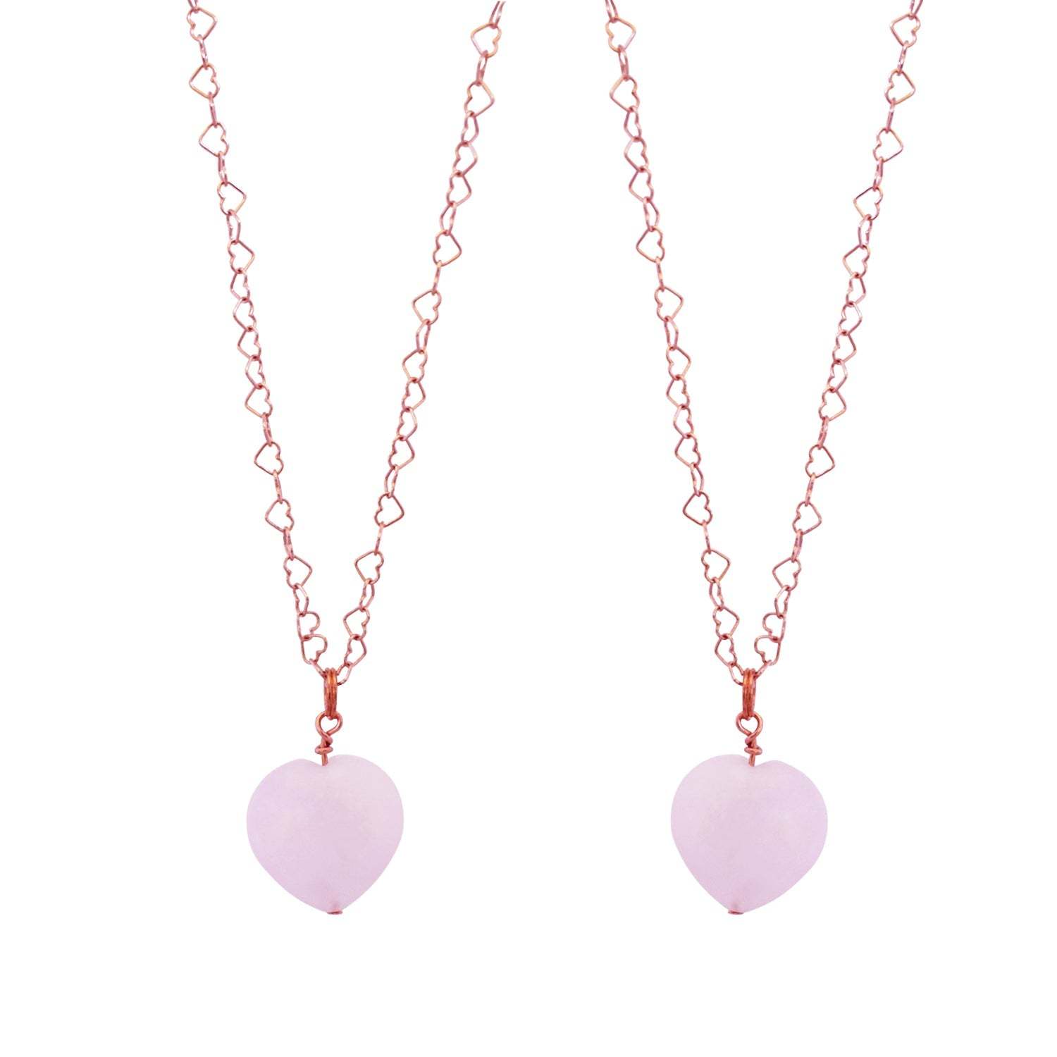Rose Quartz Rose Gold Vermeil Necklace, Heart Shaped Necklace, Bloom Collection | by nlanlaVictory.
