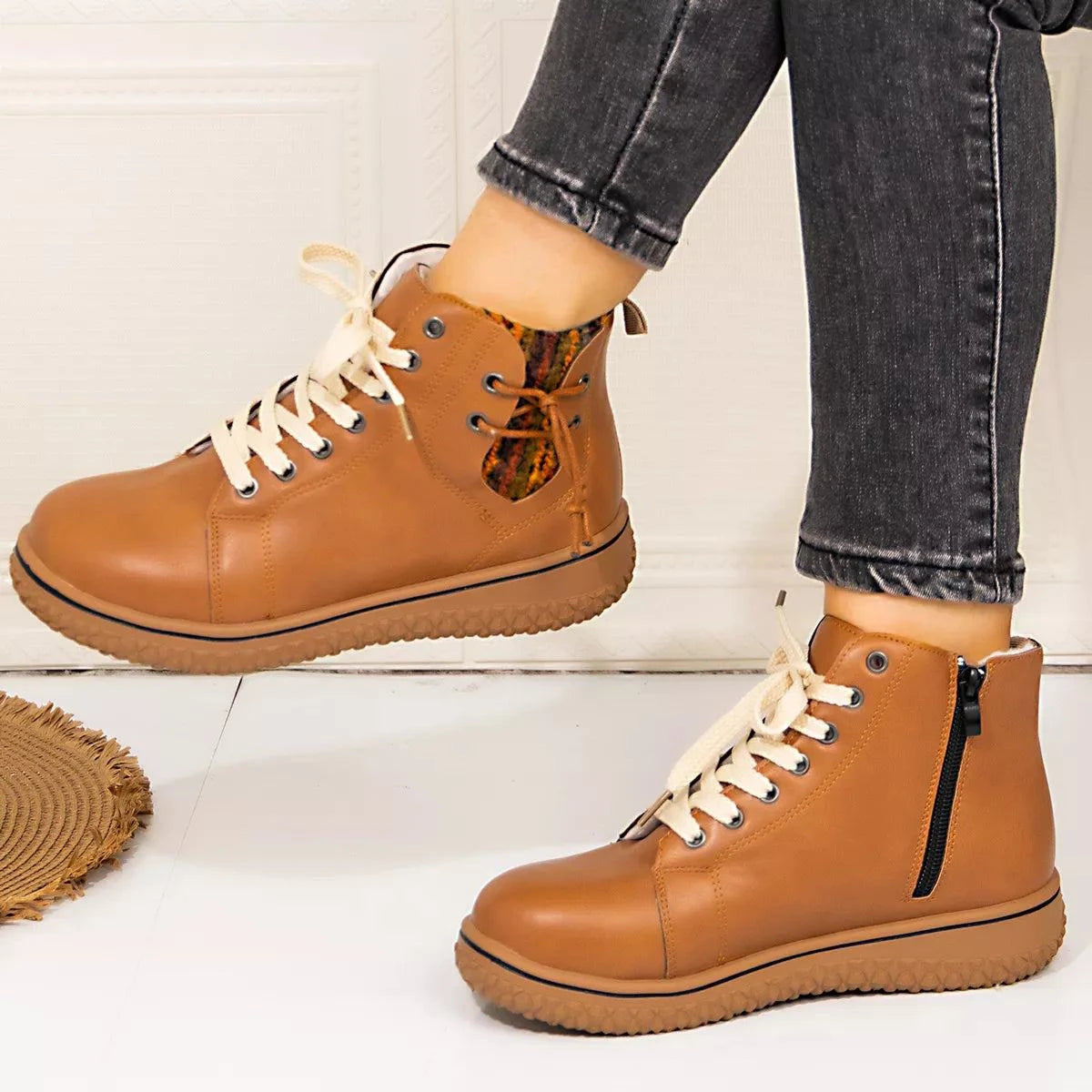 Round Toe Platform Boots - Rosey's Creations