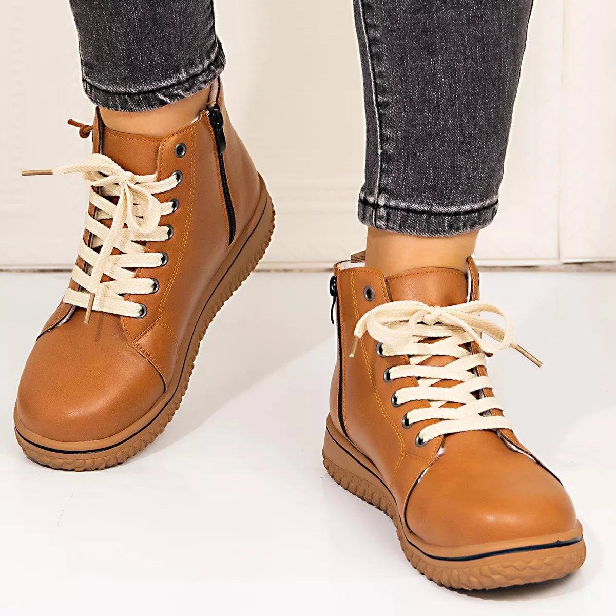 Round Toe Platform Boots - Rosey's Creations