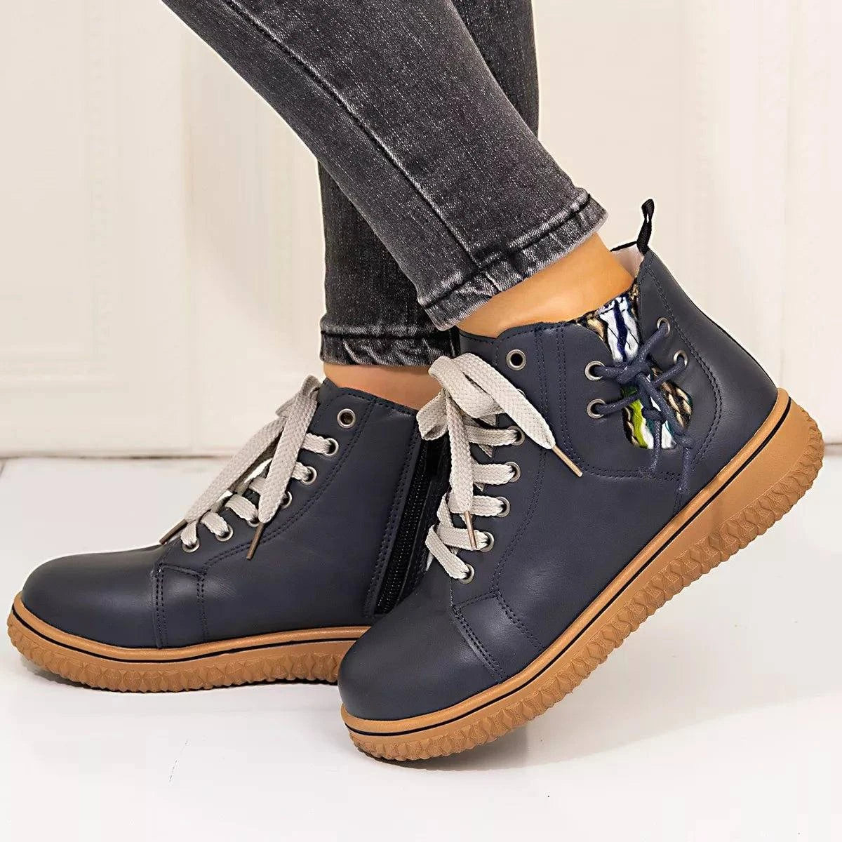 Round Toe Platform Boots - Rosey's Creations
