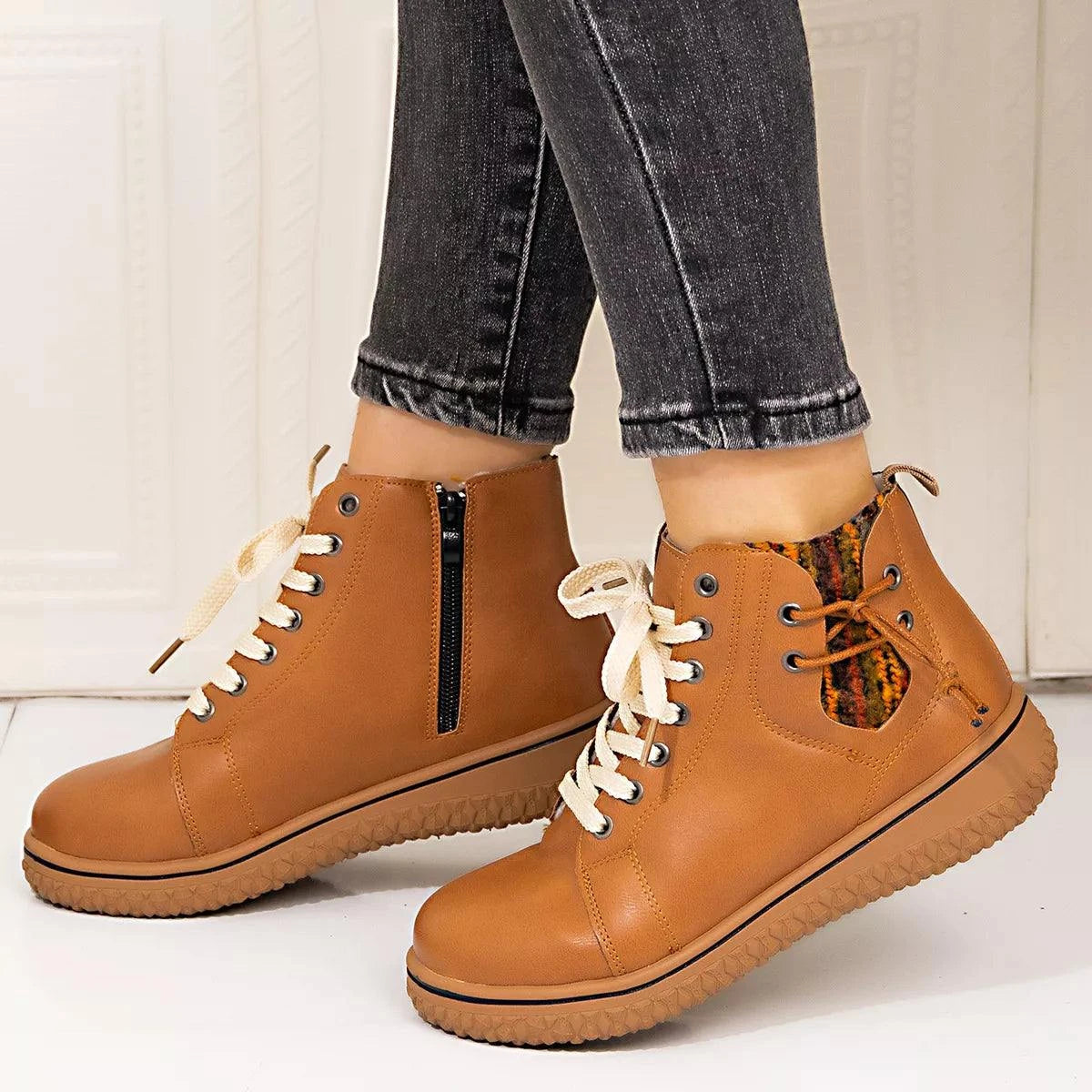 Round Toe Platform Boots - Rosey's Creations