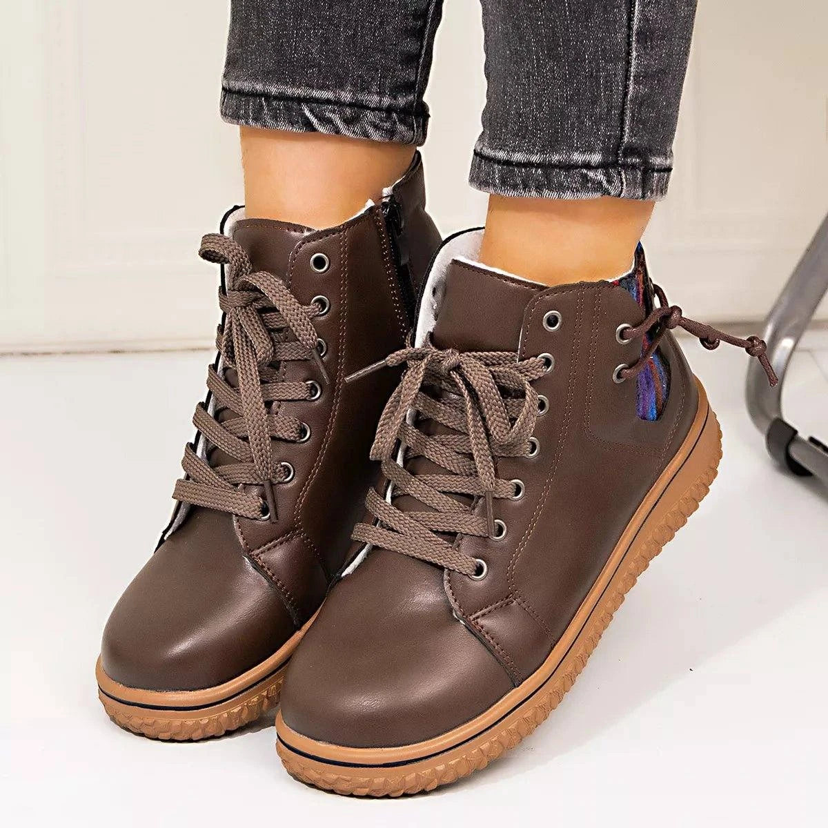 Round Toe Platform Boots - Rosey's Creations