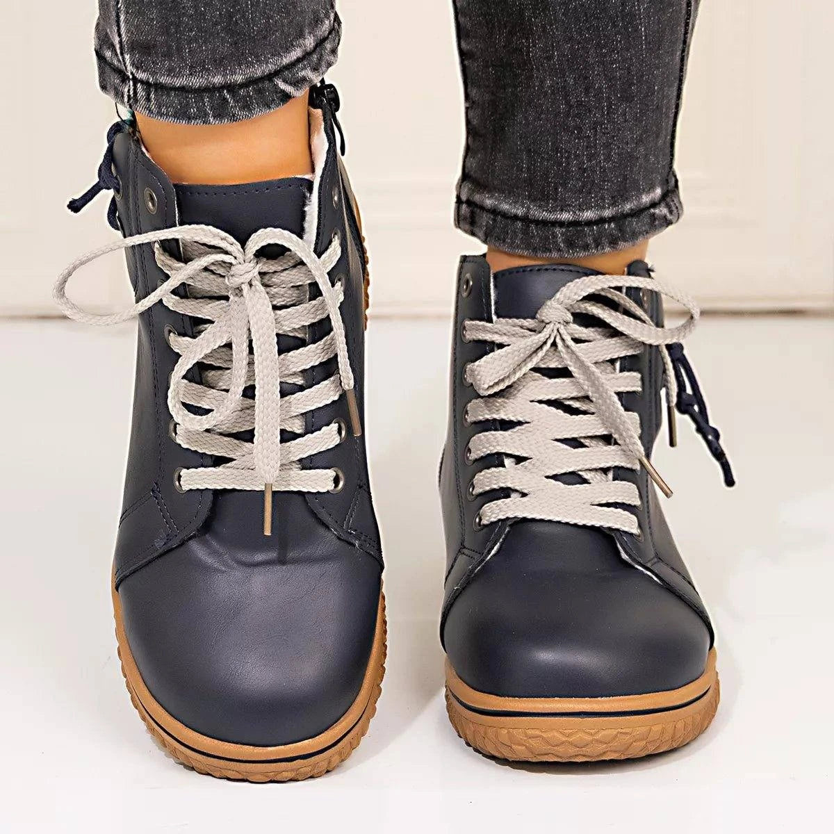 Round Toe Platform Boots - Rosey's Creations