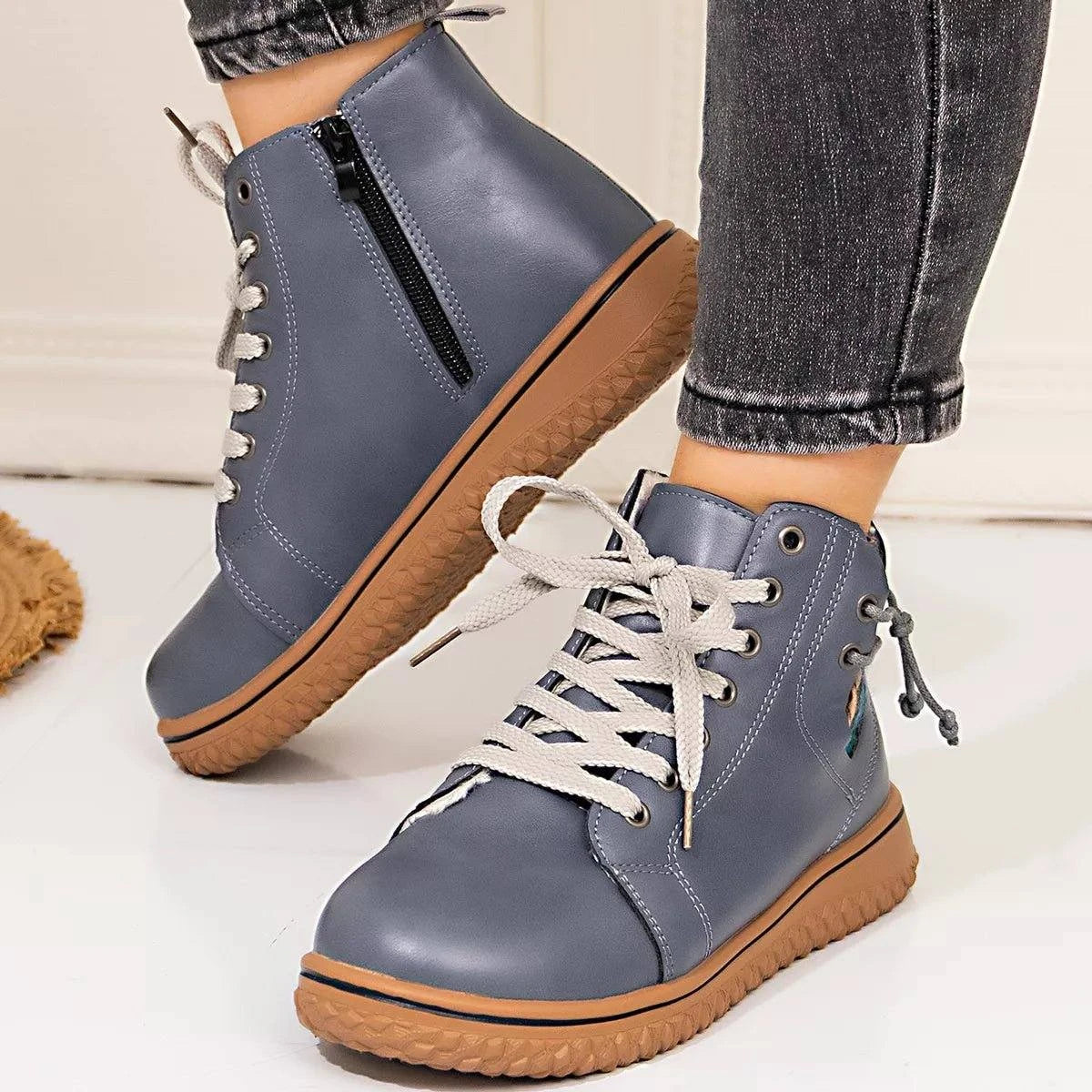 Round Toe Platform Boots - Rosey's Creations