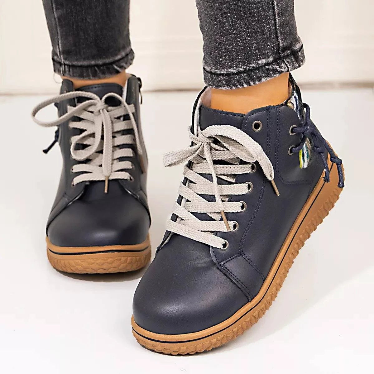 Round Toe Platform Boots - Rosey's Creations